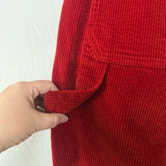 Judy Blue Orange Rust Slim Fit High Waist Stretch Corduroy Carpenter Jeans - Picture 11 of 16